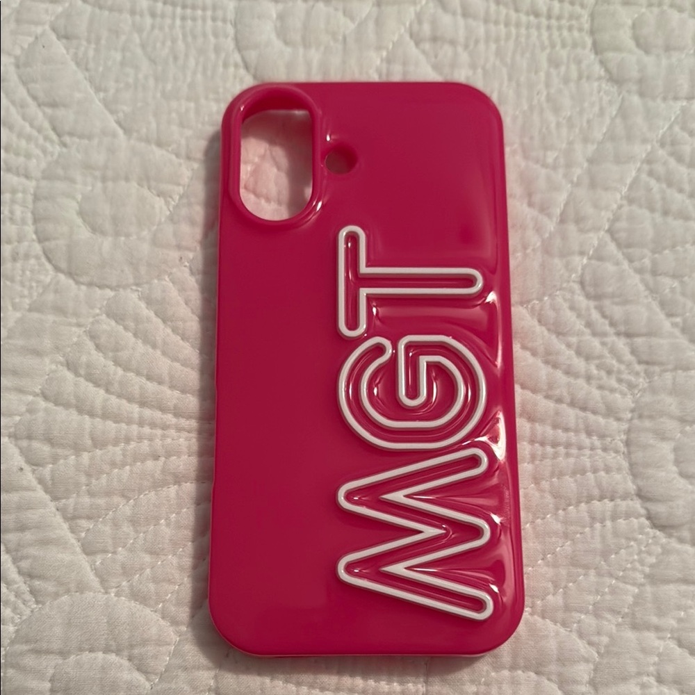 BaubleBar Pink Smartphone Case with Bold MGT Design